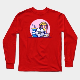 Watching Soccer Match Cartoon Vector Icon Illustration Long Sleeve T-Shirt